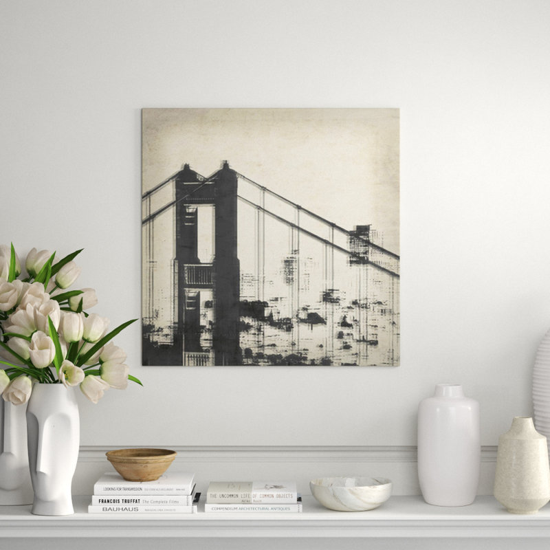Old Golden Gate Bridge Print by Isabella Burton, 30" H x 30" W, Glass Coat