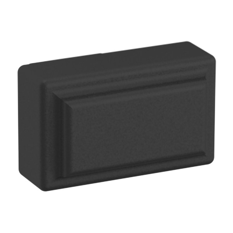 4425 Rectangle Raised Knob, Satin Black