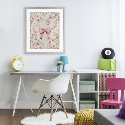 Girly Ribbon Bow, reproduction encadrée sous verre, design par Arlington Prints