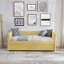Lit de jour avec couchette escamotable, canapé-lit capitonné en tissu Boucle pour une assise et un sommeil polyvalents et confortables-942937318