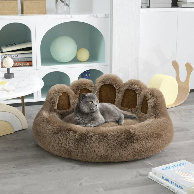Opalo Corduroy Pet Bed, Grey/Brown