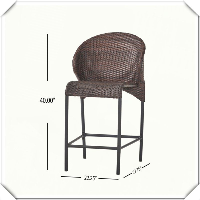 Ensemble de 4 tabourets de comptoir en rotin Robuste, durable, élégant, pratique et polyvalent