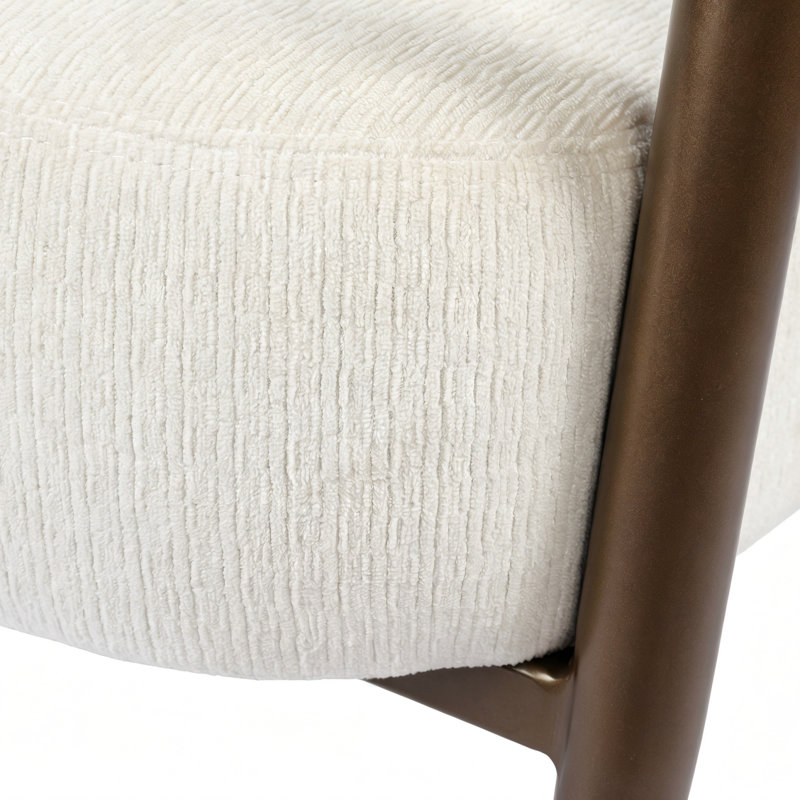 Chaises d'appoint confortables, chaise longue moderne en tissu blanc pour la maison