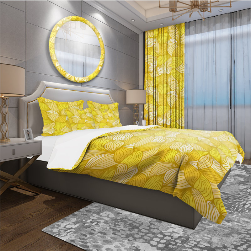 Ensemble de housse de couette dessiné avec ondulations, Housse de couette très grand + 2 taies décoratives