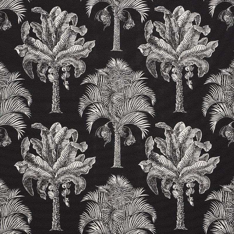 Tissu intérieur / extérieur Grand Palms, Noir