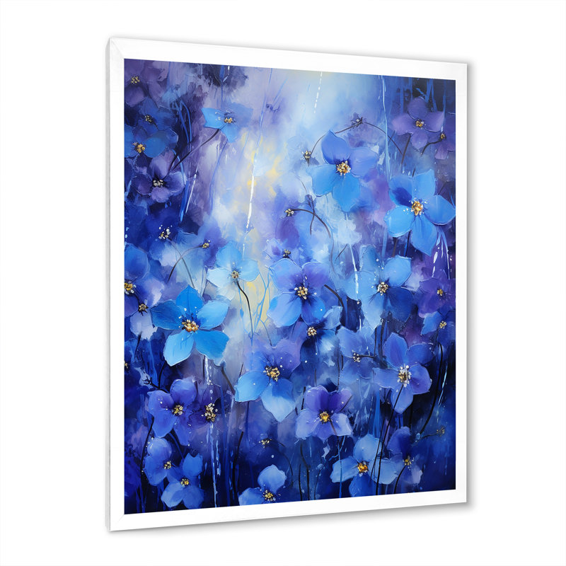 «Violets Verse», reproduction sur toile, Cadre simple blanc, H 44 po x l 34 po x P 1,5 po