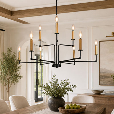 9-Light 36.2” Dimmable Modern Classic / Traditional Chandelier