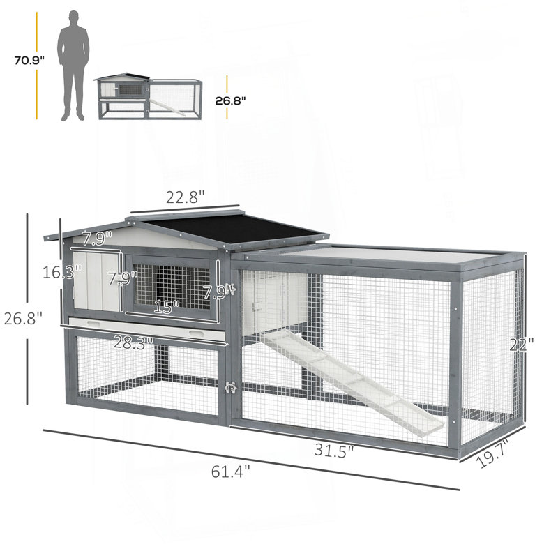 Cage à lapins Pawhut