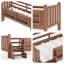 Lit en bois massif pour enfants avec bibliothèques de rangement et escaliers amusants - lit simple pour dormir en toute sécurité, sans sommier-688218298-688218299