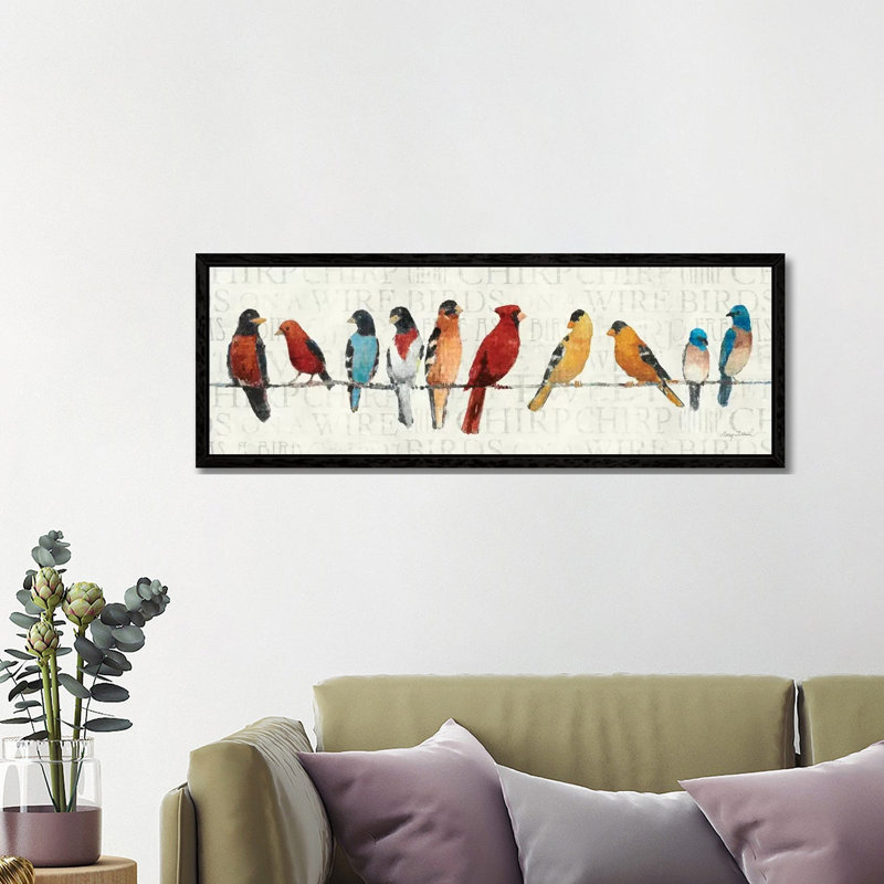The Usual Suspects - Birds On A Wire by Avery Tillmon - Wrapped Canvas Panoramic Painting, 121.92 cm H x 40.64 cm W, Black