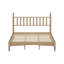 Grand lit plateforme en bois avec tête de lit en forme de gourde, lit plateforme de style rétro avec support à lattes en bois, naturel