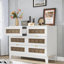Ensemble de chambre à coucher 4 pièces Darryel: lit plateforme, 2 tables de chevet, 1 commode et décoration en bois-1701519643-1701519645