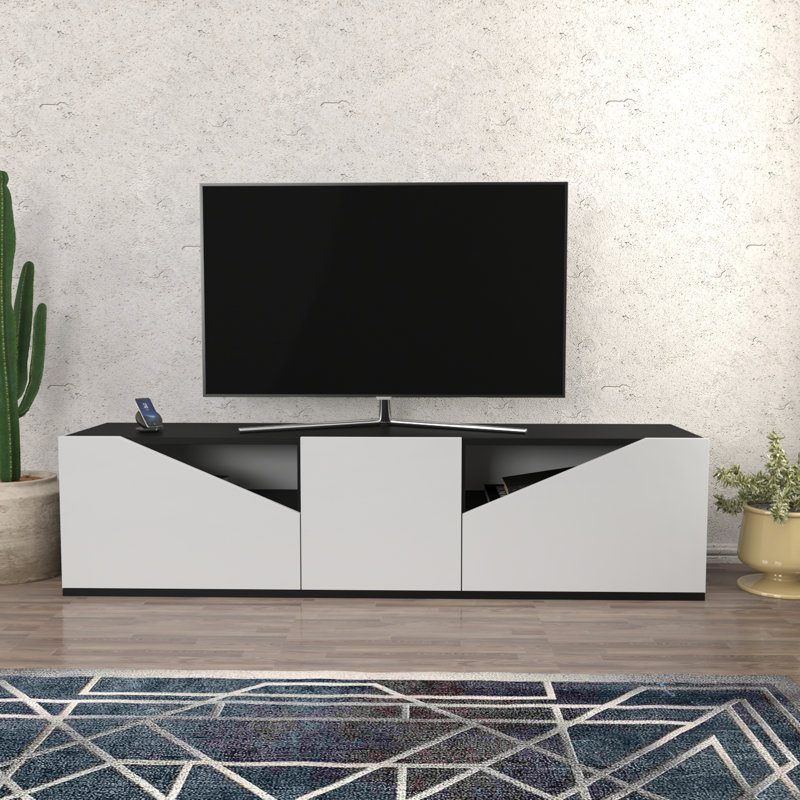 Brunehilde TV Stand for TVs up to 70", Anthracite/White