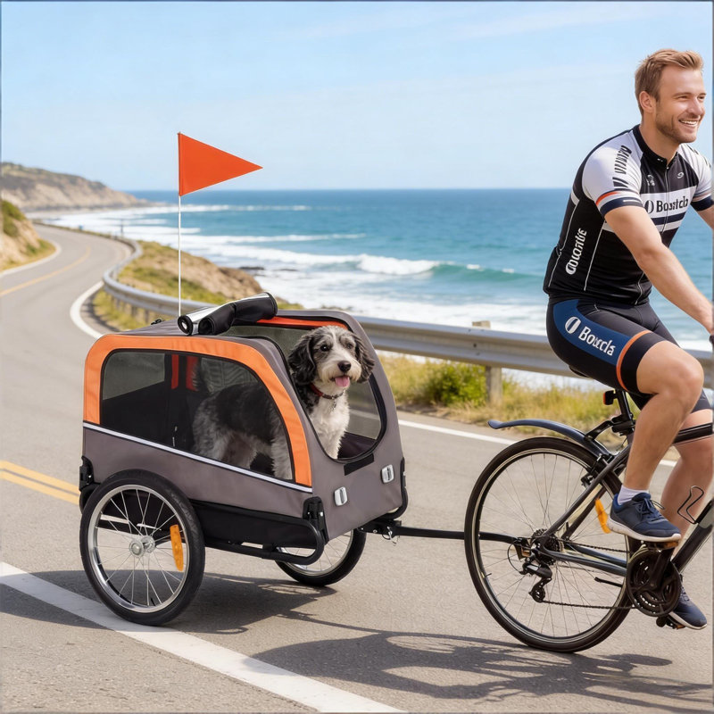 Remorque de vélo pliable pour animaux, chariot de transport pour animal de compagnie, remorque de vélo pour chien