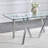 71-Inch Tempered Glass Dining Table With Sturdy Metal Legs, Safe And Durable, For Modern And Elegant Home Decor-1269349056