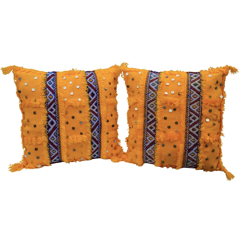 Square Pillow Cover & Insert, Orange/Red/White/Purple