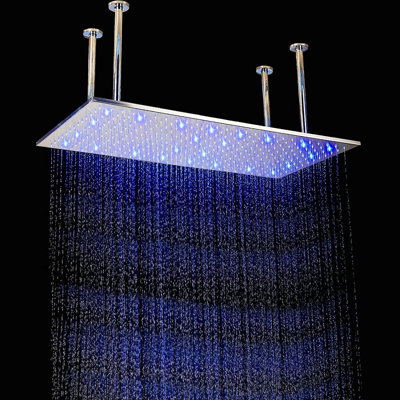 Pomme de douche à pluie fixe 2,5 GPM GPM avec DEL basée sur la température