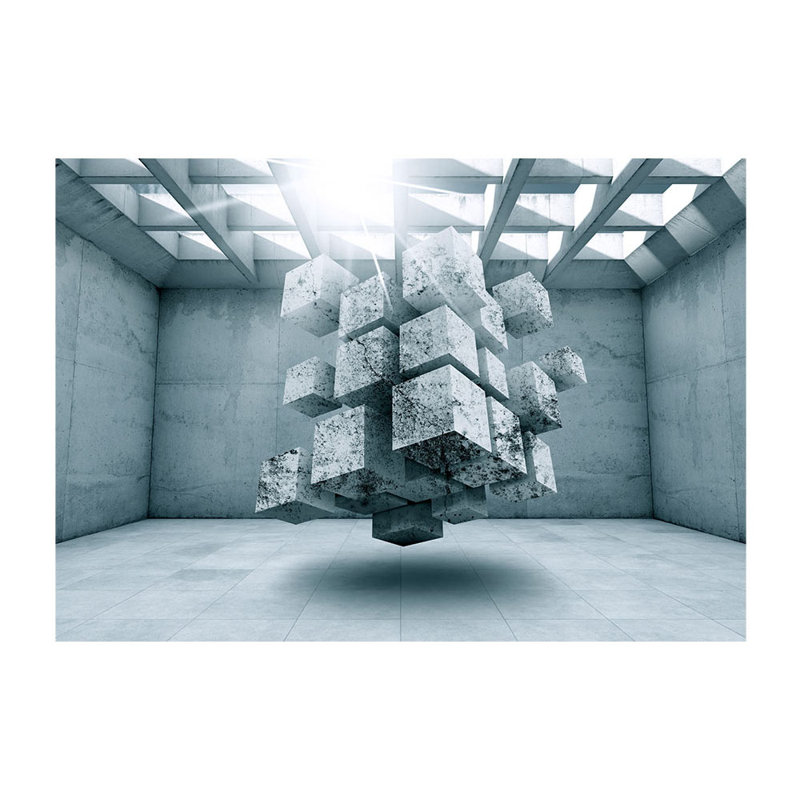 Concrete Prison Mural Wallpaper, Grey, 300 cm x 210 cm x 0.02"D