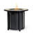 Outdoor Round Steel Propane Fire Pit Table - 26" H x 30" W, Mosaic Tabletop, Metal Lid, Glass Rocks & Hideaway Gas Tank Area
