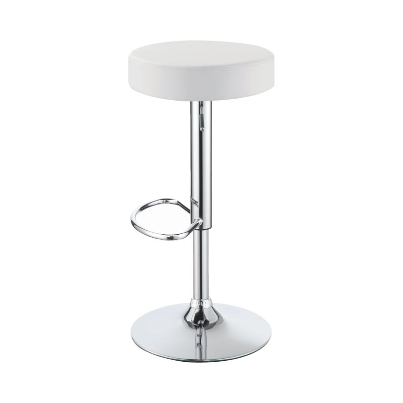 Piermichele Swivel Upholstered Adjustable Height Counter Stool, White