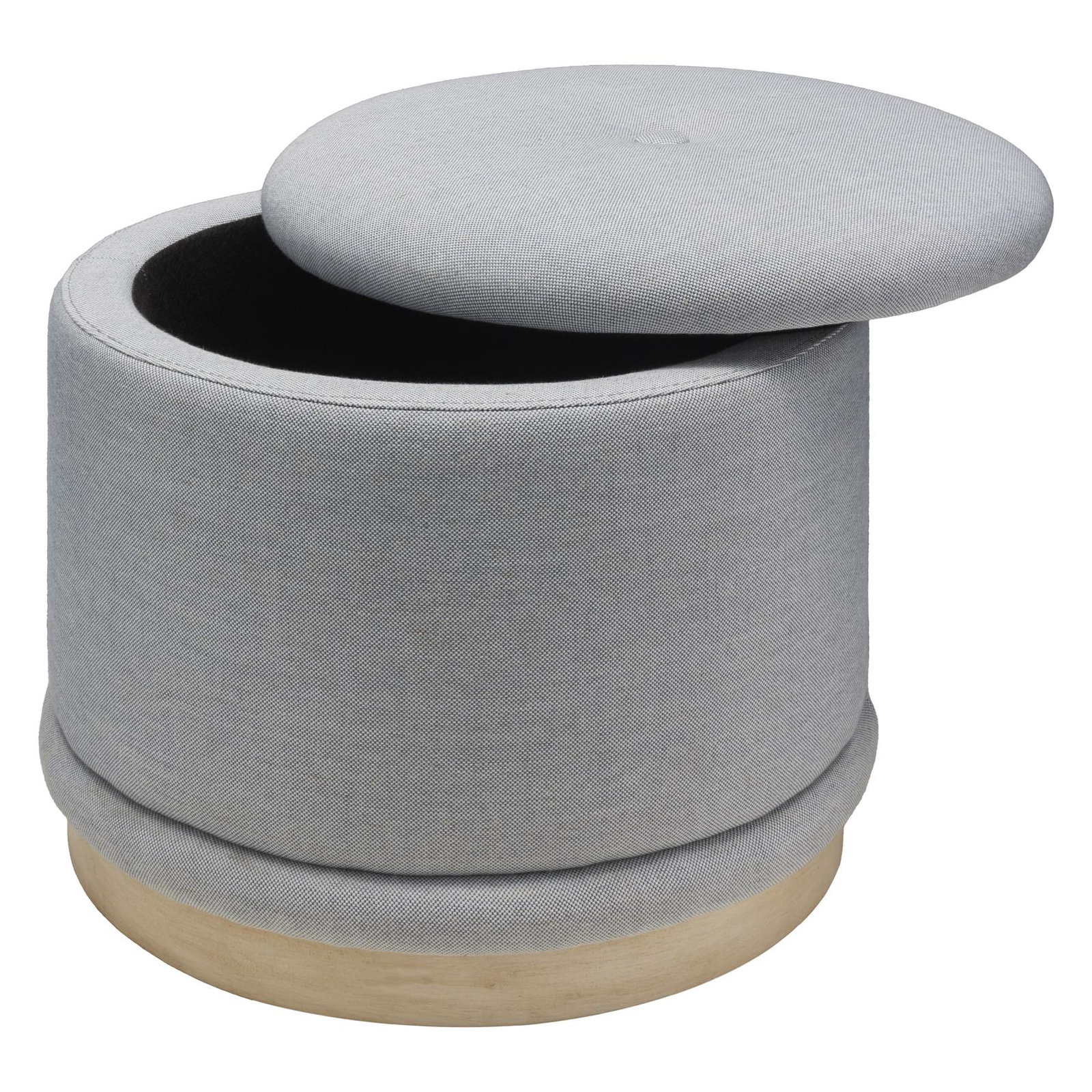 Nellya 20" Storage Ottoman, Gray Polyester/Linen