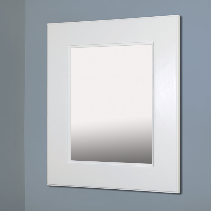 Recessed Mirrored Medicine Cabinet by Fox Hollow Furnishings, White, 16" H x 13.125" W x 3.75" D