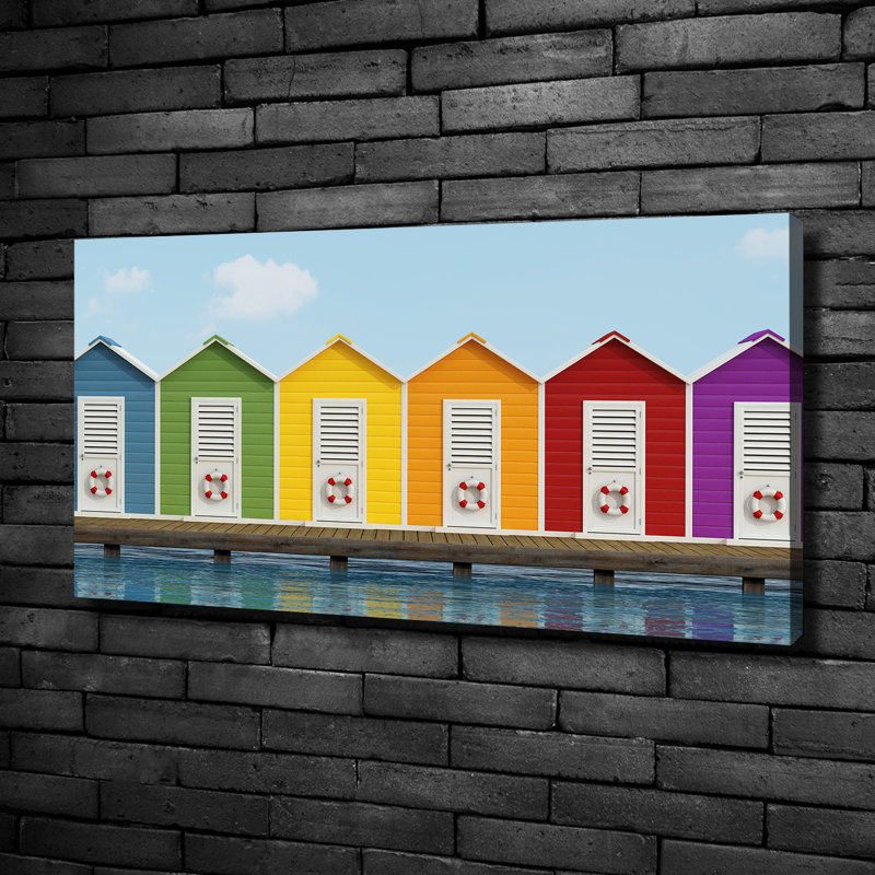 Beach Cabins - Wrapped Canvas Print