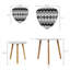 Ensemble de 2 tables basses triangulaires gigantesques Navajo aztec sud-ouest géométrique sans soudure noir et blanc