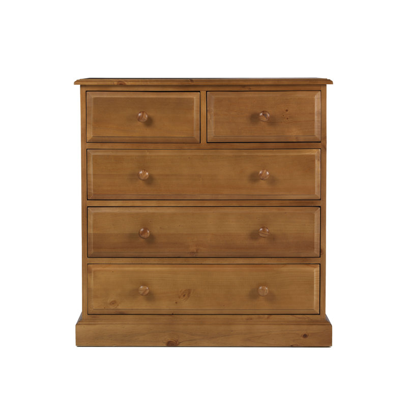 Hendon Solid Wood 90cm W 5 - Drawer Chest of Drawers