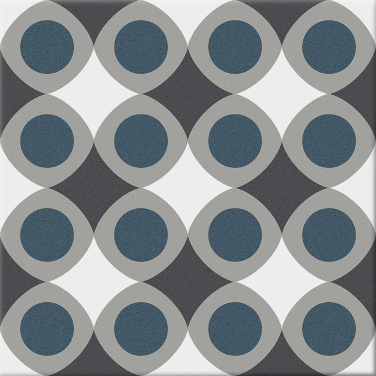 Monbleu Elismore 8-in. Patterned Look Matte Porcelain Floor & Wall Tile