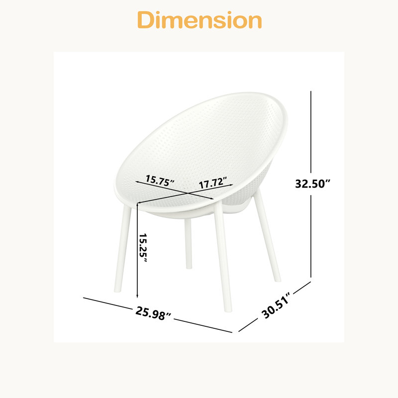 Chaise d'appoint (ensemble de 2), Blanc