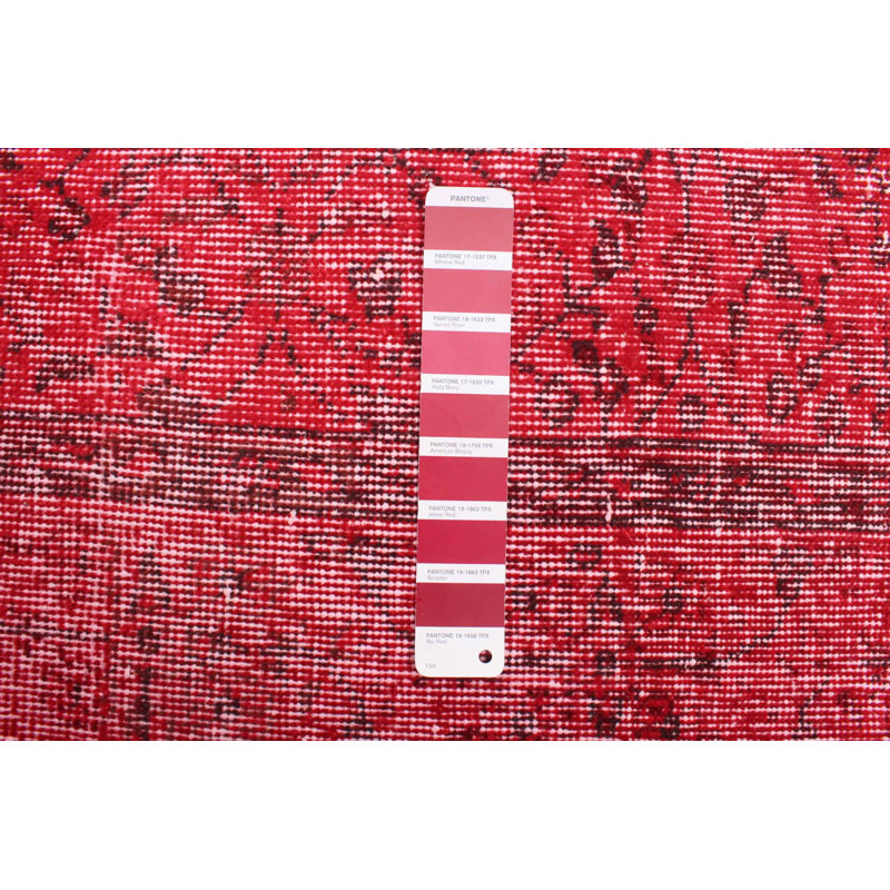 Tapis rouge foncé à transition de couleur 5 pi 3 po x 8 pi 11 po