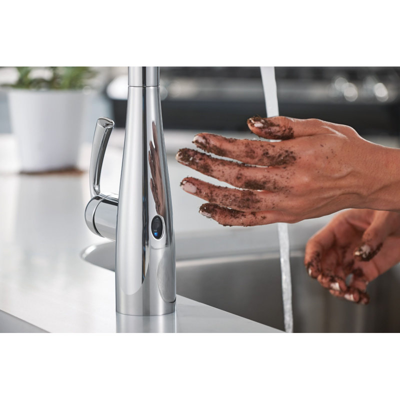 Essie Touchless 1-Handle Pull-Down Sprayer Kitchen Faucet With Motionsense Wave And Power Clean, Chrome