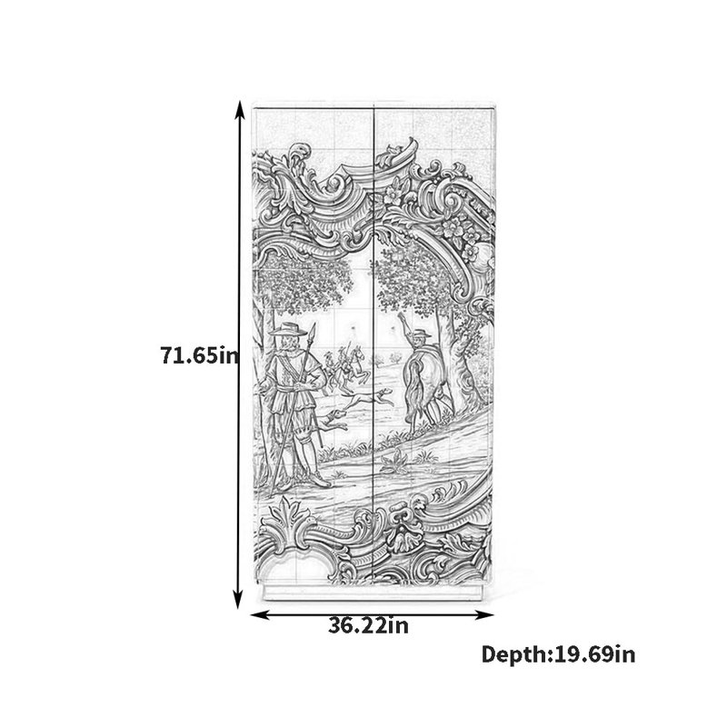 Buffet Painted Art, Blanc / Bleu