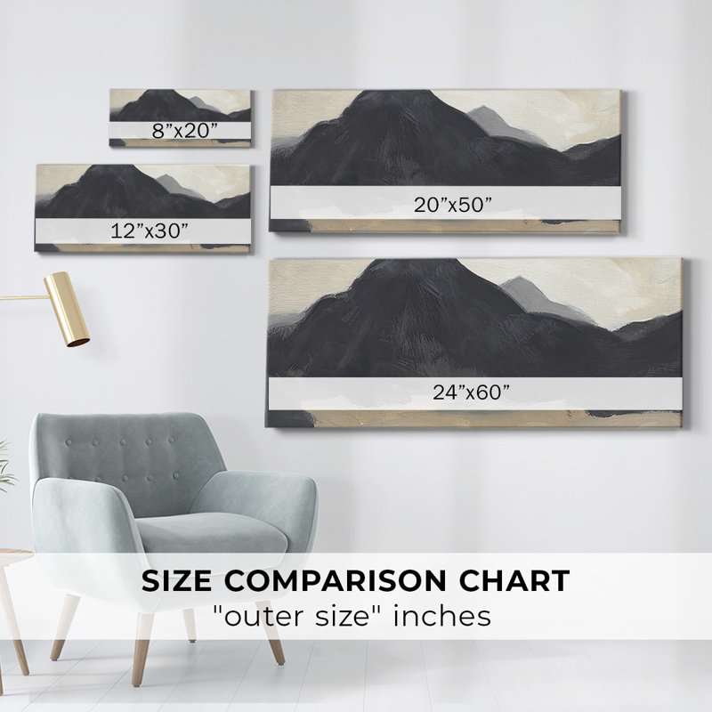 Mountain Range VII sur impression sur toile, H 20 po x l 50 po x P 1,5 po