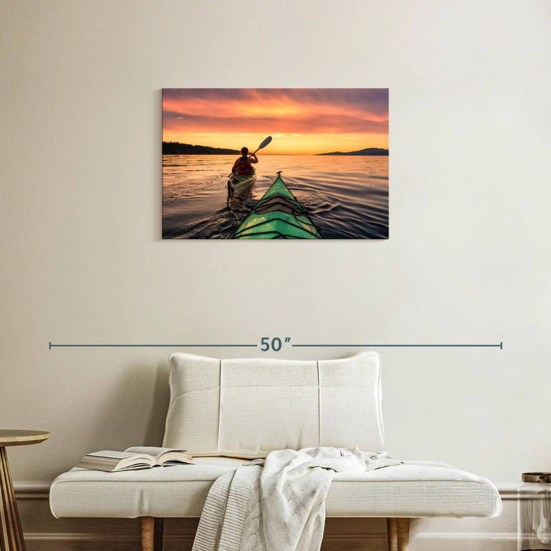 Gillard kayak au coucher du soleil, H 20 po x l 30 po