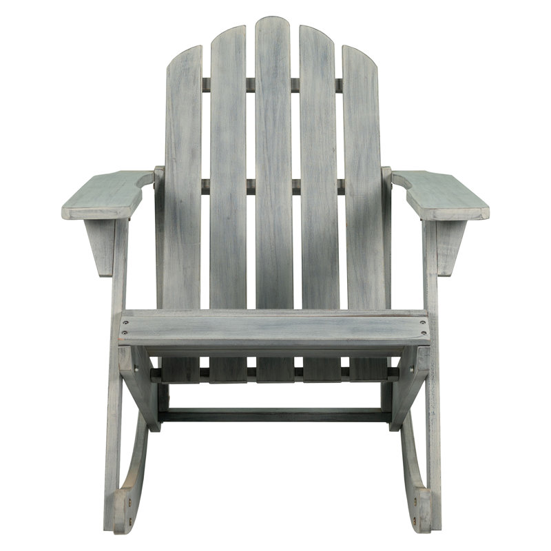 Chaise berçante Adirondack en bois d'acacia gris Kiawah Classic, gris