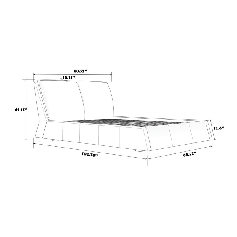 Lit plateforme tapissier Belen Italian Modern, Queen