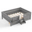 Double avec tablettes et tiroirs de rangement intégrés, conception d'escalier de sécurité et rails de sécurité de haute qualité, gris-89956220