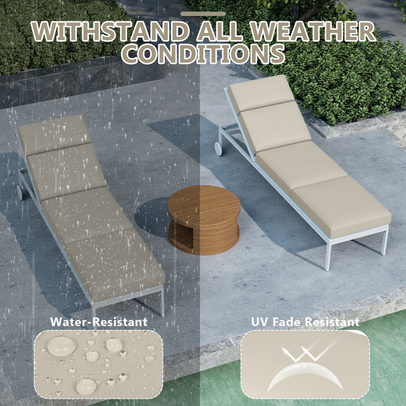 80 X 26 X 4 Inch 4 Pcs Chaise Lounge Cushions Outdoor, Cream