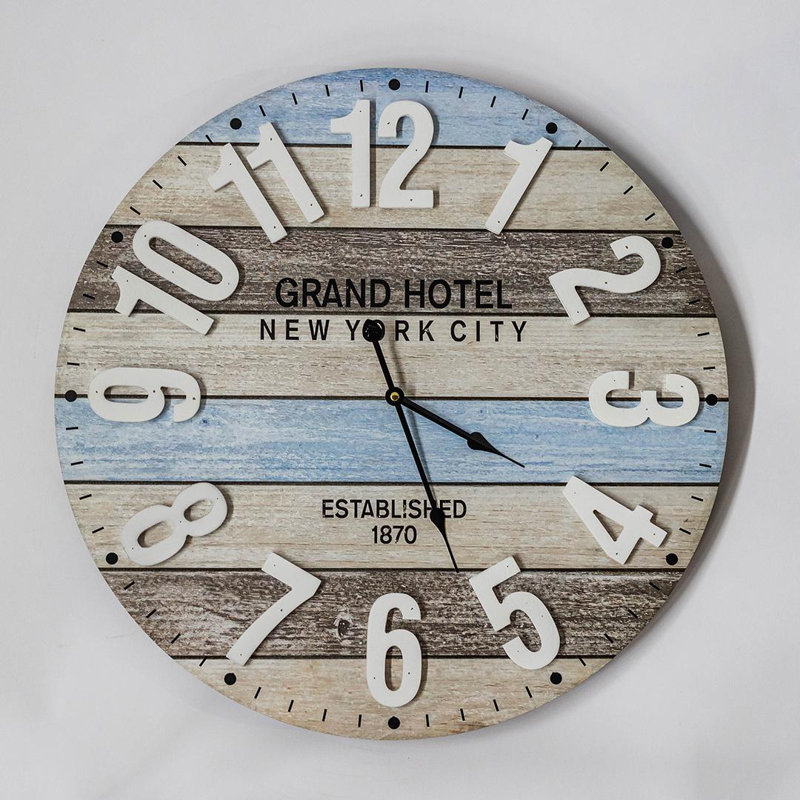 Horloge murale multicolore Lerner Grand Hotel New York