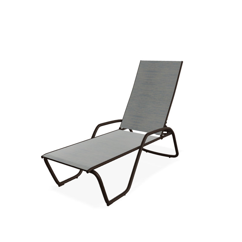 Outdoor Rust-Resistant Metal Chaise Lounge, Textured Kona, Reflection
