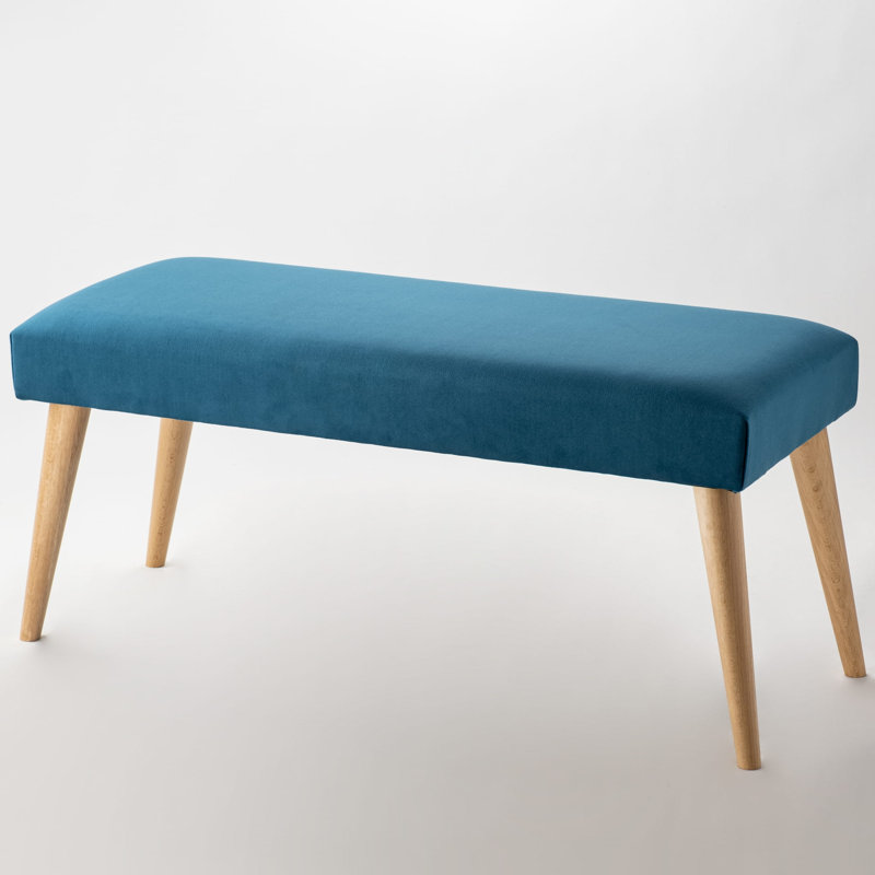 Sigourney Fabric Upholstered Bench, Turquoise, 40cm H x 150cm W x 40cm D