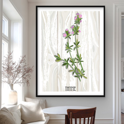 Thyme on Wood - Framed Matted Print for Home Decor