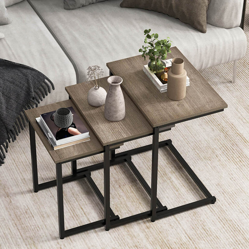 Yamile Nesting Coffee Table, Gray, Black
