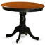 L'ensemble de table de cuisine 5 pièces pour 4 personnes comprend une table de salle à manger ronde avec piédestal et 4 chaises de salle à manger rembourrées en tissu de lin, 36 x 36 pouces, acajou-2116777530-2077484124-2116777527