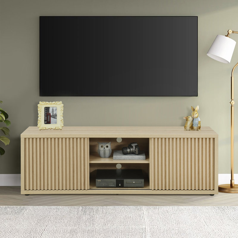 Meuble télé 67,7 po pour téléviseur de 75 po ou moins Abdel, Chêne