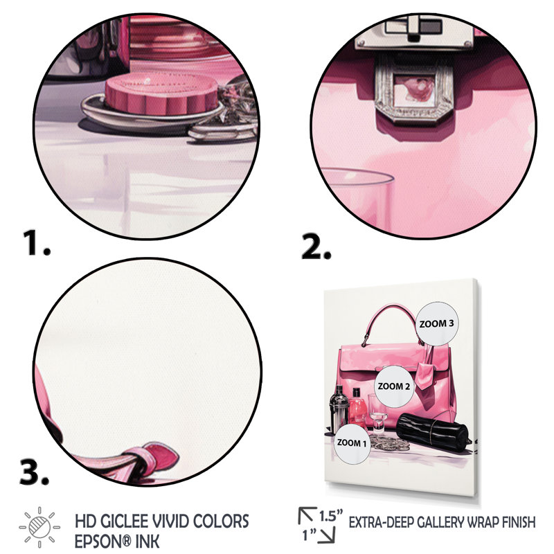 Sac de mode Klayton et parfum noir et rose II - imprimé, H 32 po x l 16 po x P 1 po, Cadre flottant noir