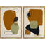 Reproduction de motif géométrique moderne sur toile Mid-Century-92285032-92285033