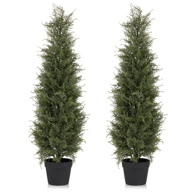 Topiaire en cèdre artificiel pour l'extérieur Faux cyprès artificiels pour plantes d'intérieur